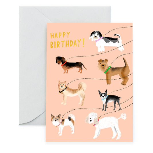 OUT FOR A WALK - Birthday Card